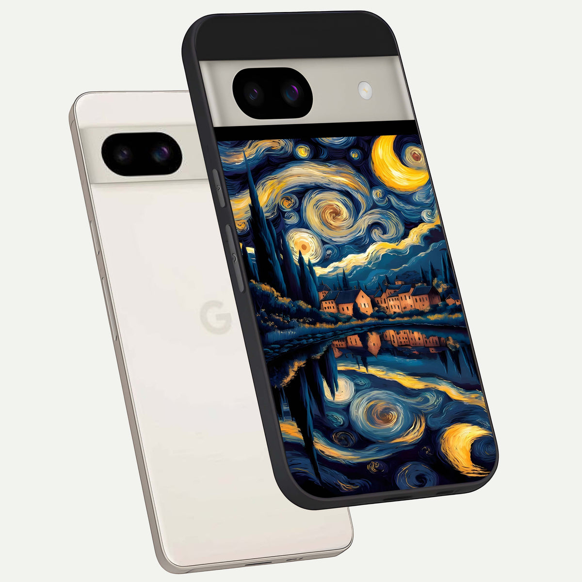  Starry Sky Serenity back cover For Google Pixel 8A slim fit glass case with vibrant aesthetic design