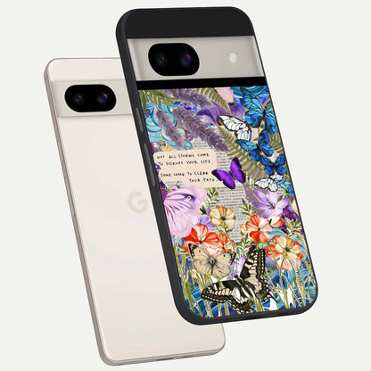  Storm Path Bloom back cover For Google Pixel 8A slim fit glass case with vibrant aesthetic design