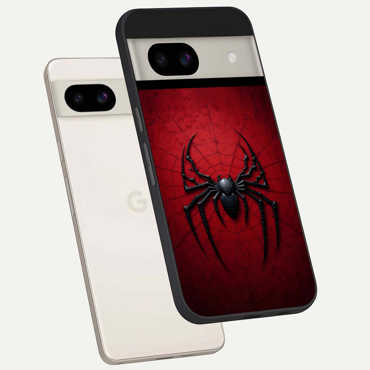  Superhero Web Emblem back cover For Google Pixel 8A slim fit glass case with vibrant aesthetic design