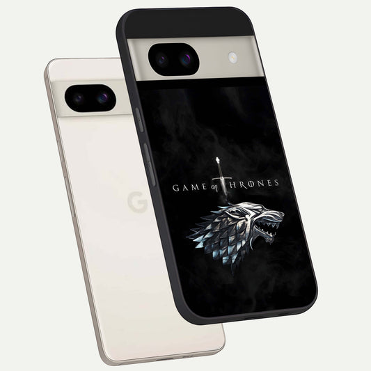  Throne Wolf Legacy back cover For Google Pixel 8A slim fit glass case with vibrant aesthetic design