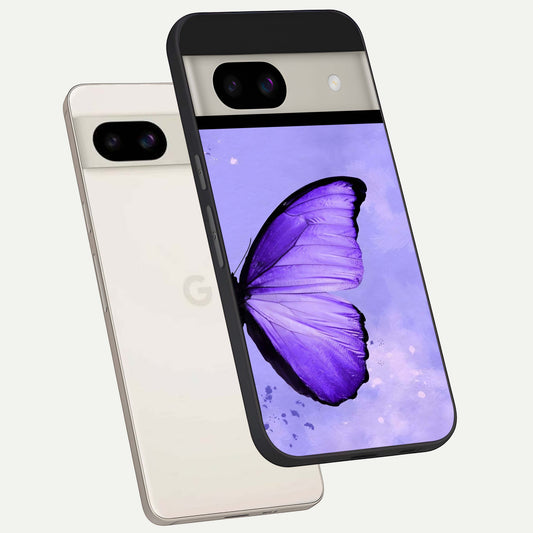  Violet Dream Wing back cover For Google Pixel 8A slim fit glass case with vibrant aesthetic design