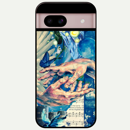  Aesthetic Divider Glass Case For Google Pixel 8 back cover – full design glossy printed glass finish