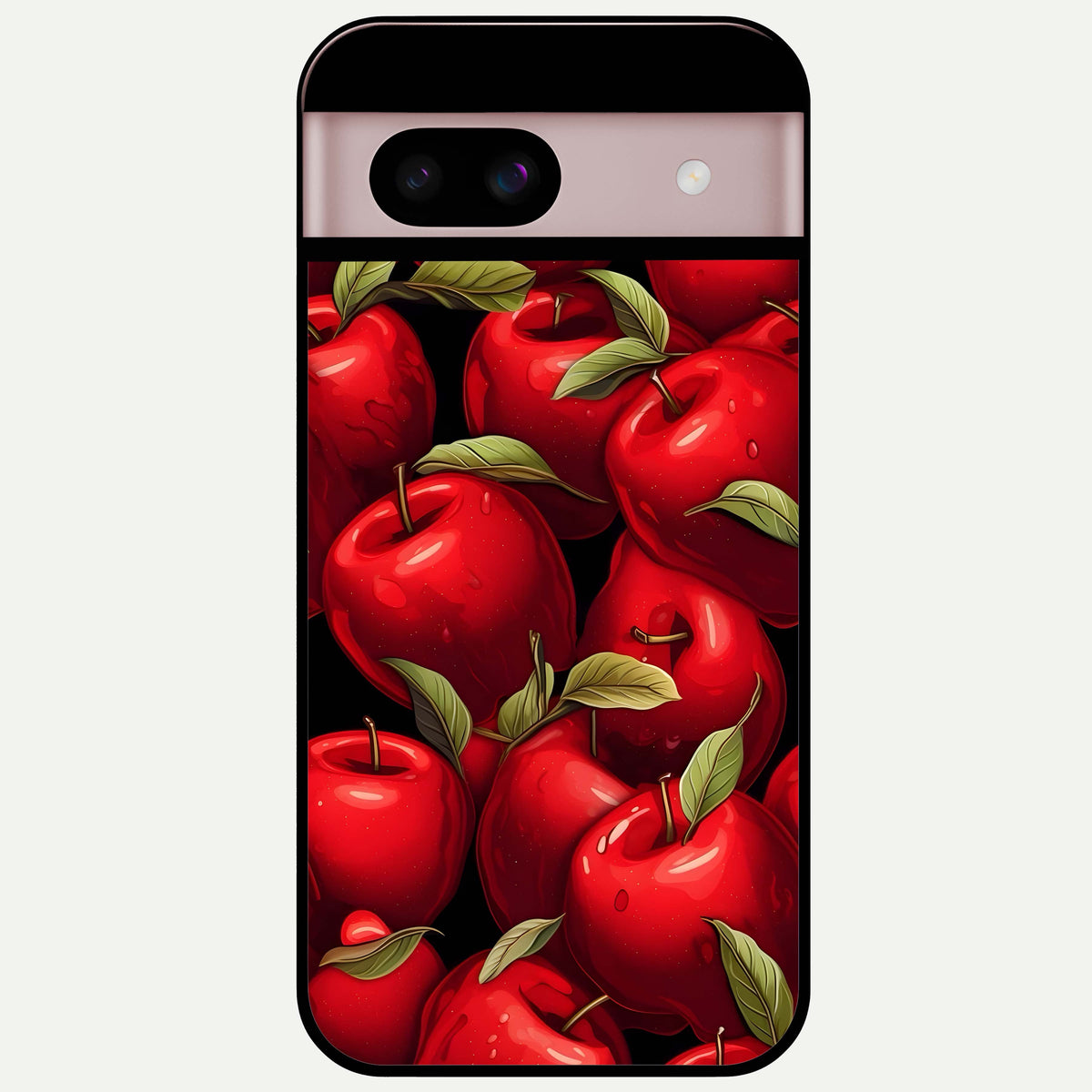  Apple Pattern Glass Case For Google Pixel 8 back cover – full design glossy printed glass finish
