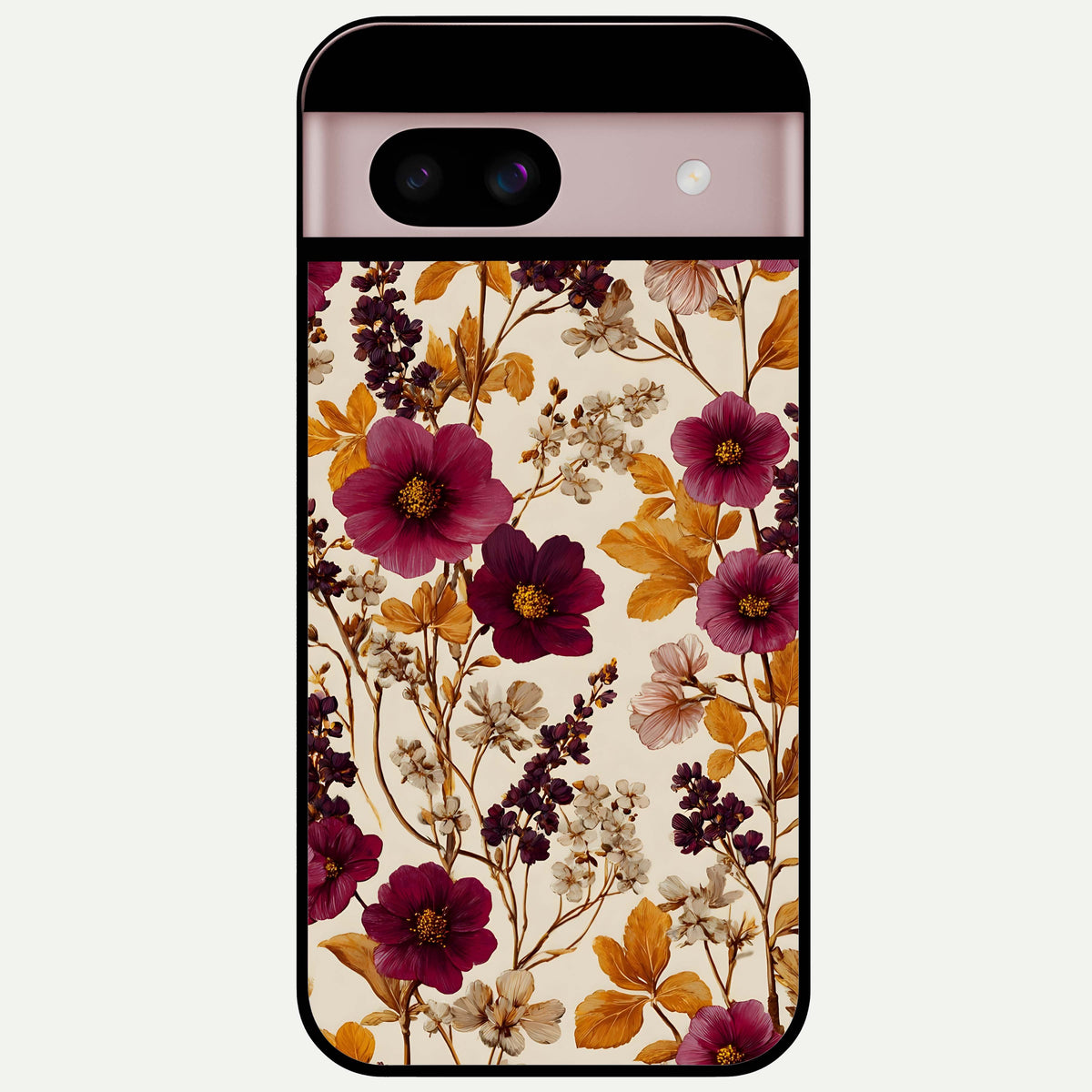  Autumn Wine Bloom Glass Case For Google Pixel 8 back cover – full design glossy printed glass finish