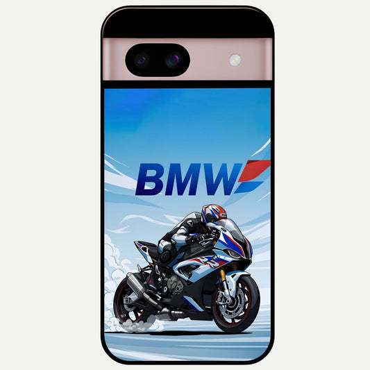  BMW Power Drift Glass Case For Google Pixel 8 back cover – full design glossy printed glass finish