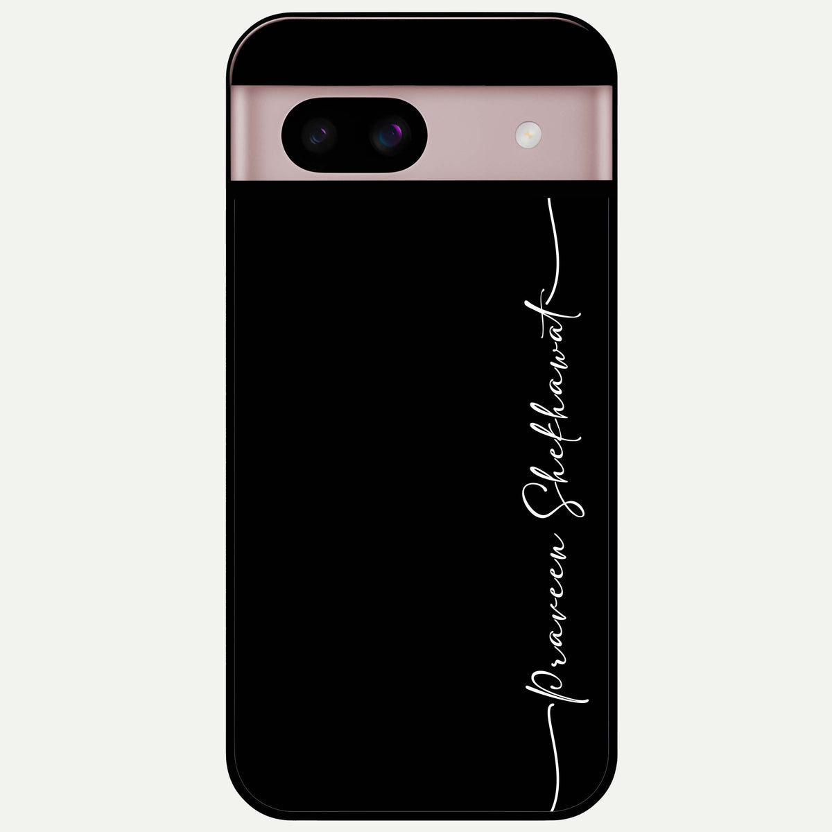  Black Tune Custom Name Glass Case For Google Pixel 8 back cover – full design glossy printed glass finish