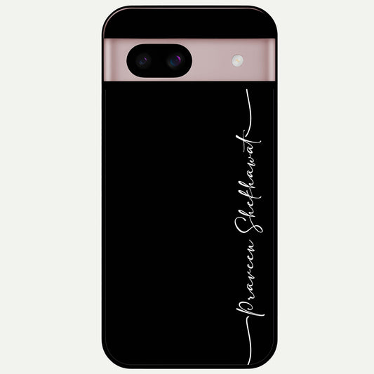  Black Tune Custom Name Glass Case For Google Pixel 8 back cover – full design glossy printed glass finish