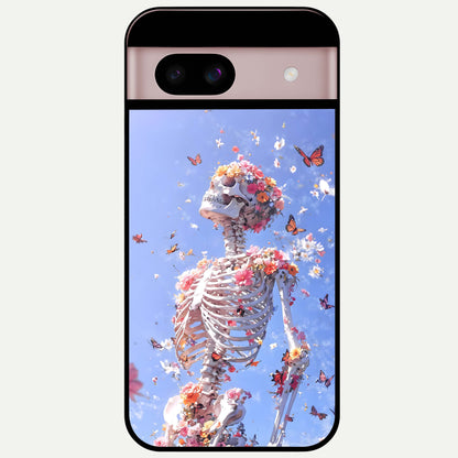  Bloom Beyond Bones Glass Case For Google Pixel 8 back cover – full design glossy printed glass finish