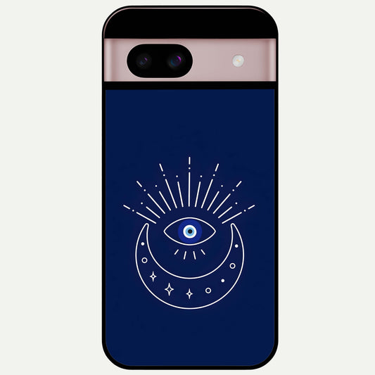  Blue Evil Eye Glass Case For Google Pixel 8 back cover – full design glossy printed glass finish