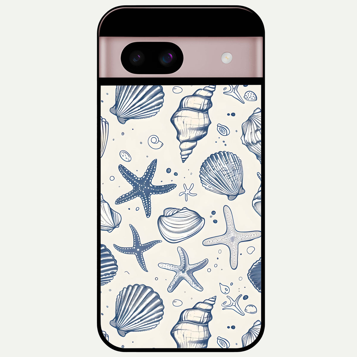  Blue Ocean Outline Glass Case For Google Pixel 8 back cover – full design glossy printed glass finish