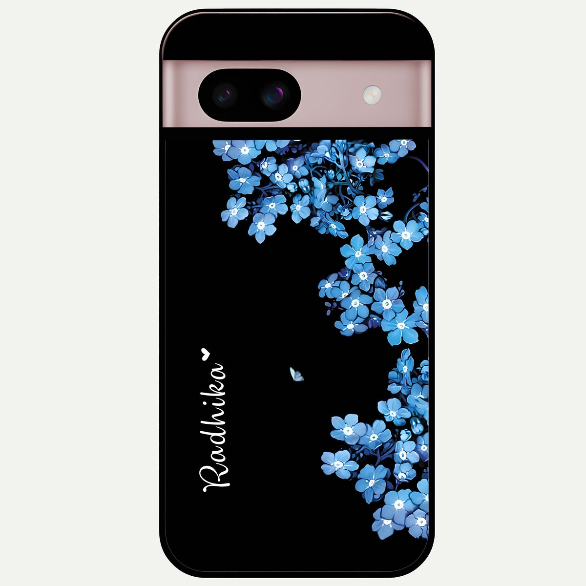  Blue Petal Dream Custom Name Glass Case For Google Pixel 8 back cover – full design glossy printed glass finish