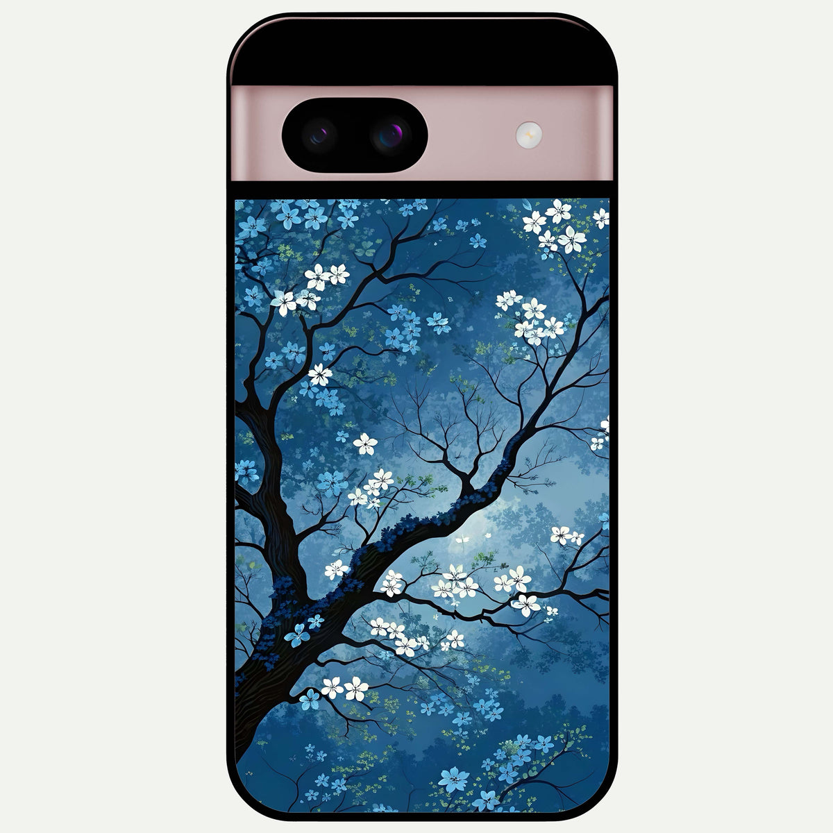  Blue Tree Serenity Glass Case For Google Pixel 8 back cover – full design glossy printed glass finish
