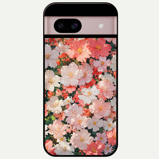  Blush Bloom Field Glass Case For Google Pixel 8 back cover – full design glossy printed glass finish