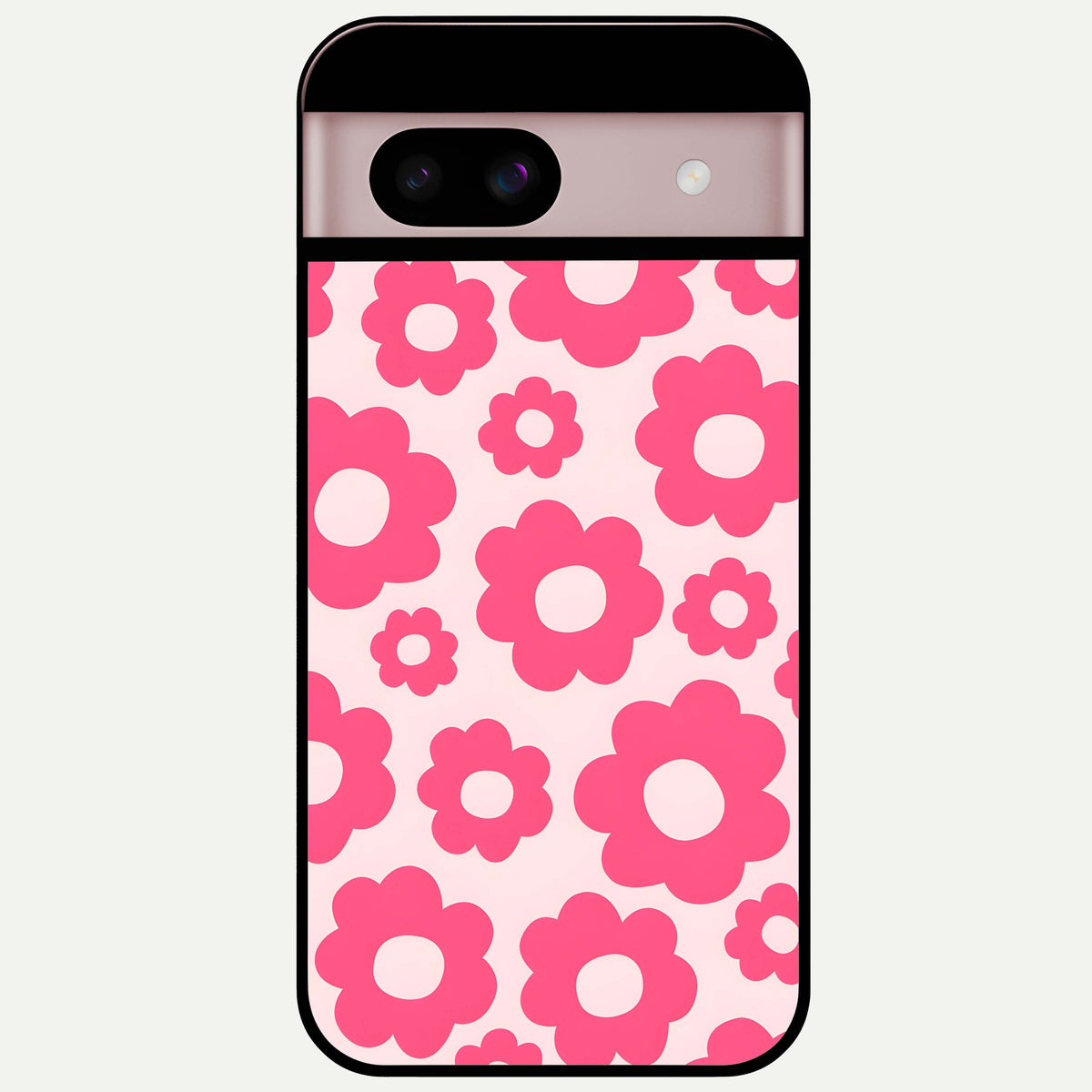  Blush Flower Pop Glass Case For Google Pixel 8 back cover – full design glossy printed glass finish