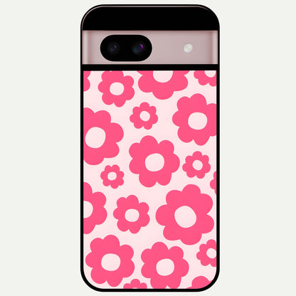  Blush Flower Pop Glass Case For Google Pixel 8 back cover – full design glossy printed glass finish