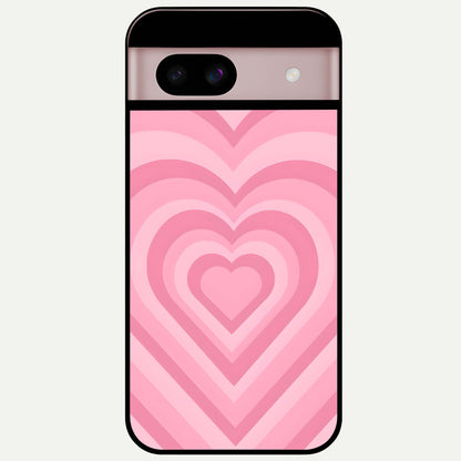  Blush Heart Waves Glass Case For Google Pixel 8 back cover – full design glossy printed glass finish