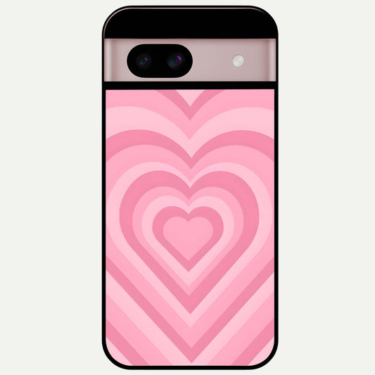 Blush Heart Waves Glass Case For Google Pixel 8 back cover – full design glossy printed glass finish