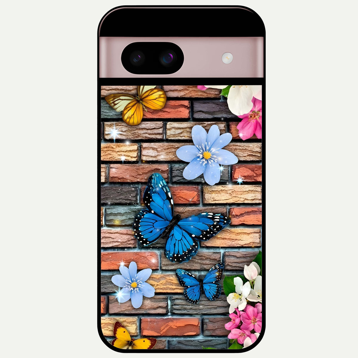  Brick Bloom Flight Glass Case For Google Pixel 8 back cover – full design glossy printed glass finish