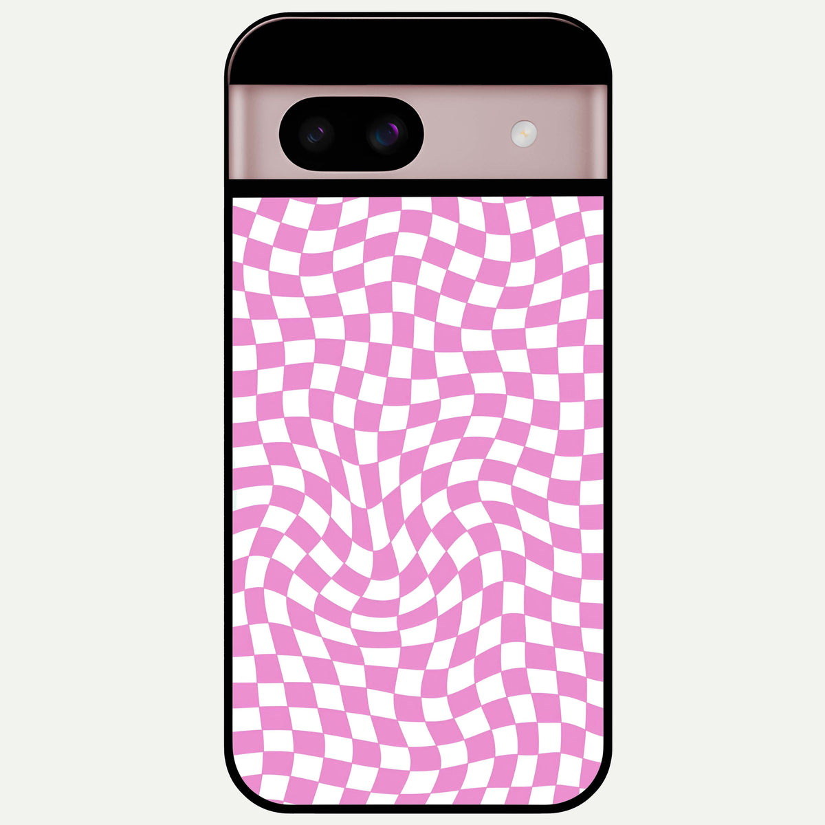  Bubblegum Check Wave Glass Case For Google Pixel 8 back cover – full design glossy printed glass finish