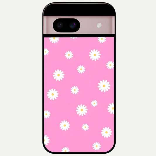  Bubblegum Daisy Pop Glass Case For Google Pixel 8 back cover – full design glossy printed glass finish