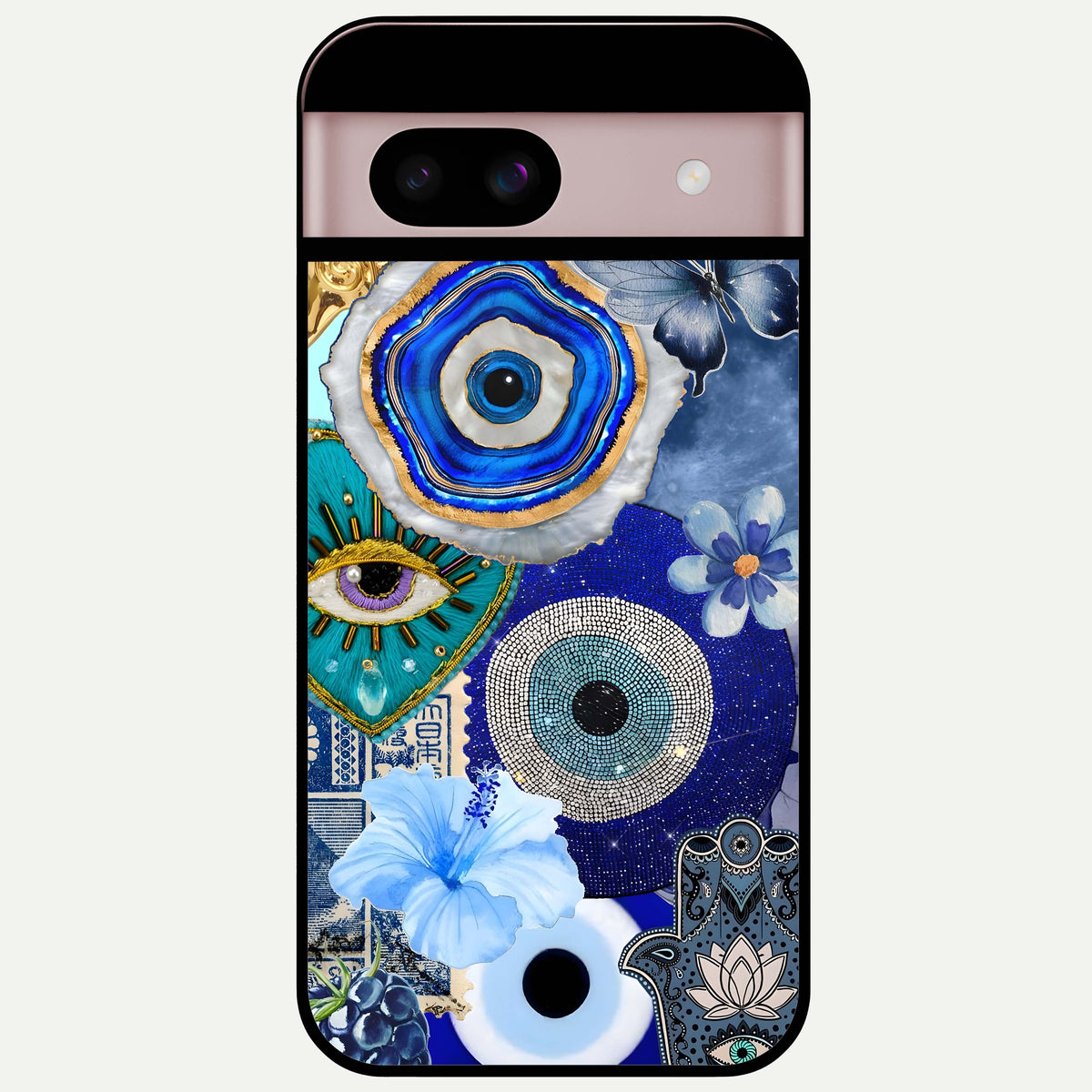  Celestial Blue Vision Glass Case For Google Pixel 8 back cover – full design glossy printed glass finish