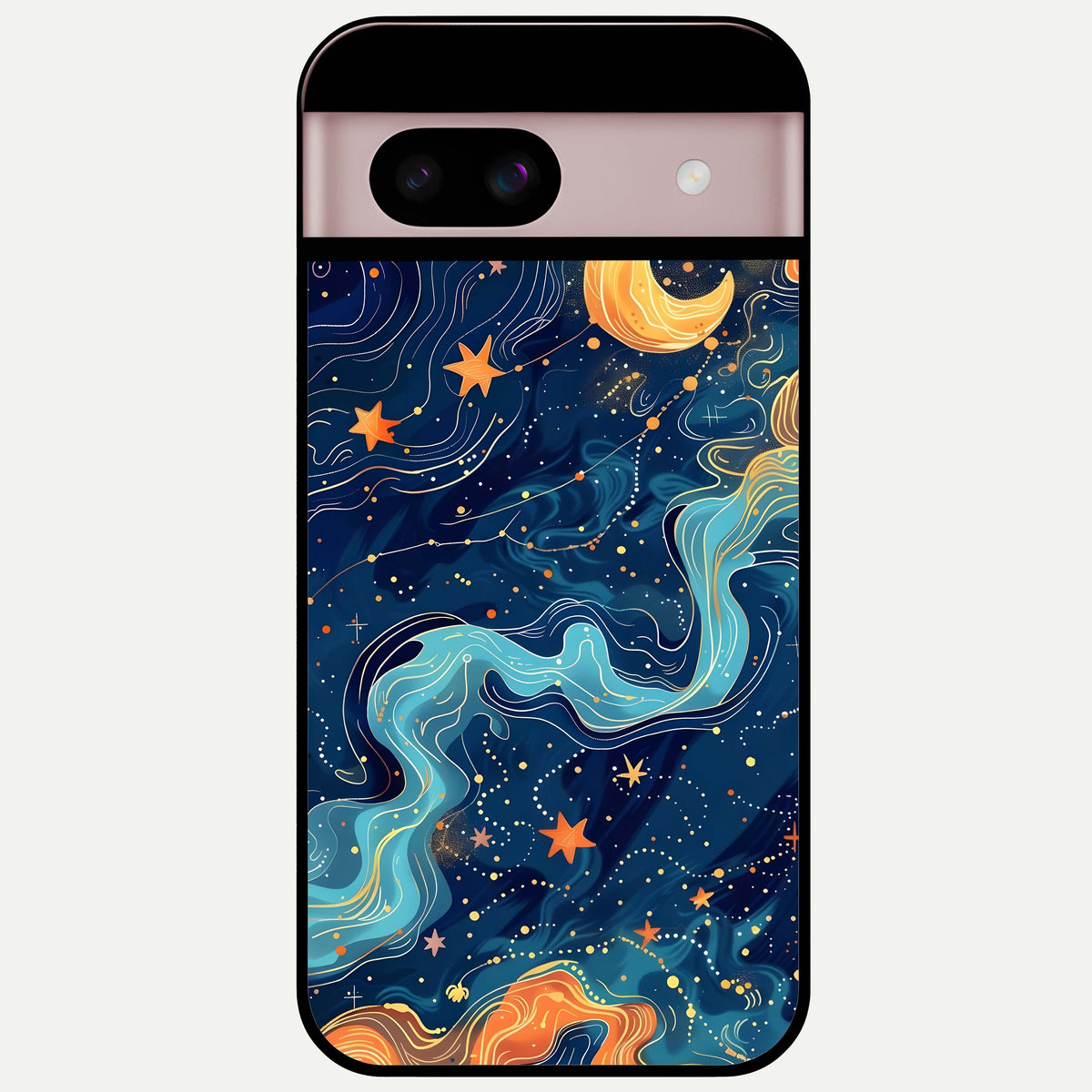  Celestial Dream Flow Glass Case For Google Pixel 8 back cover – full design glossy printed glass finish