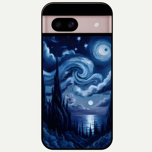  Celestial Dream Van Gogh Glass Case For Google Pixel 8 back cover – full design glossy printed glass finish