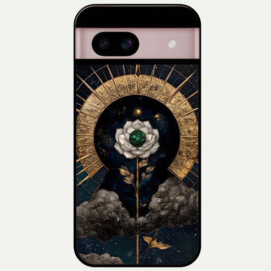  Celestial Lotus Morang Glass Case For Google Pixel 8 back cover – full design glossy printed glass finish