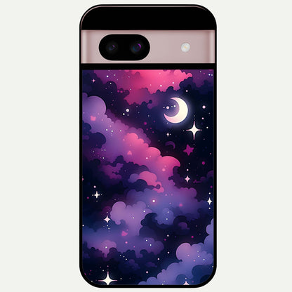  Celestial Moon Magic Glass Case For Google Pixel 8 back cover – full design glossy printed glass finish