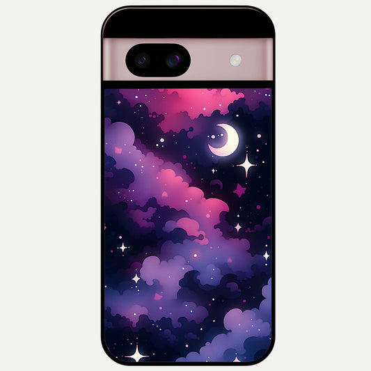  Celestial Moon Magic Glass Case For Google Pixel 8 back cover – full design glossy printed glass finish