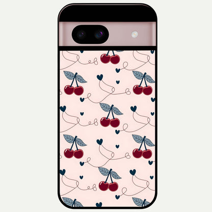  Cherry Heart Line Glass Case For Google Pixel 8 back cover – full design glossy printed glass finish