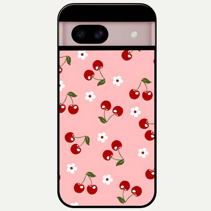  Cherry Love Mood Glass Case For Google Pixel 8 back cover – full design glossy printed glass finish