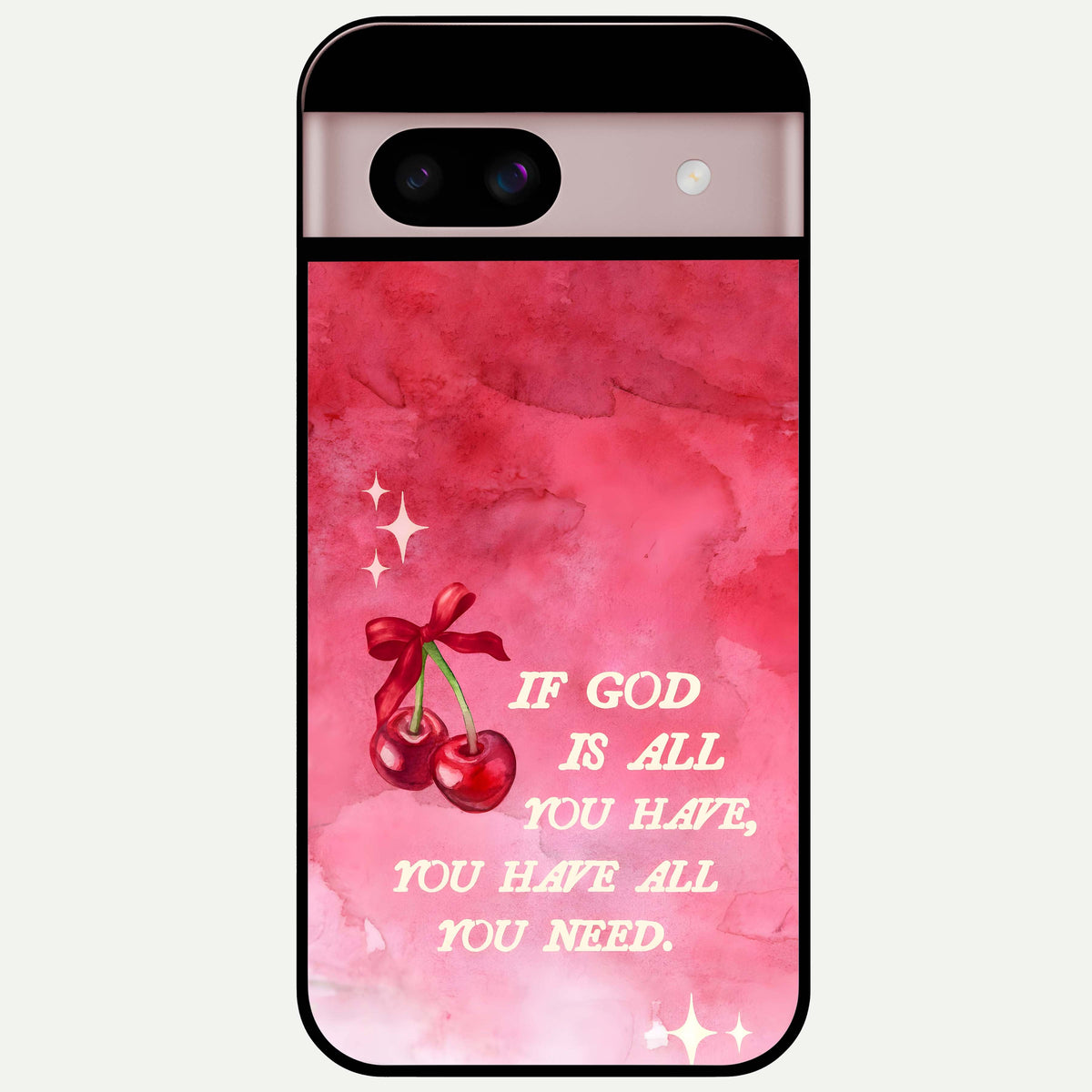  Cherry Quote Glass Case For Google Pixel 8 back cover – full design glossy printed glass finish