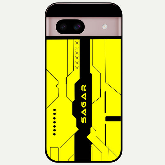  Circuit CYBERPUNK Custom Name Glass Case For Google Pixel 8 back cover – full design glossy printed glass finish