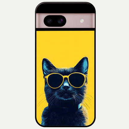  Cool Cat Vibes Glass Case For Google Pixel 8 back cover – full design glossy printed glass finish