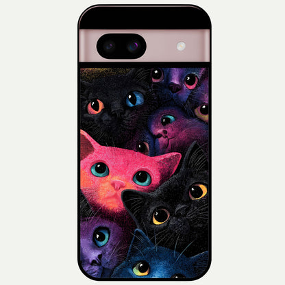  Cosmic Cats Dreams Glass Case For Google Pixel 8 back cover – full design glossy printed glass finish
