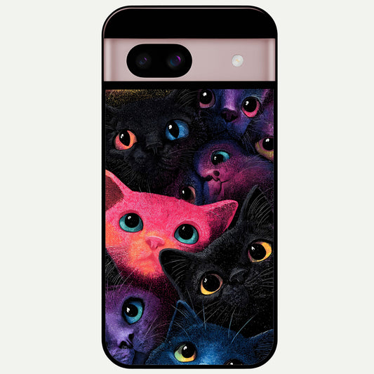  Cosmic Cats Dreams Glass Case For Google Pixel 8 back cover – full design glossy printed glass finish