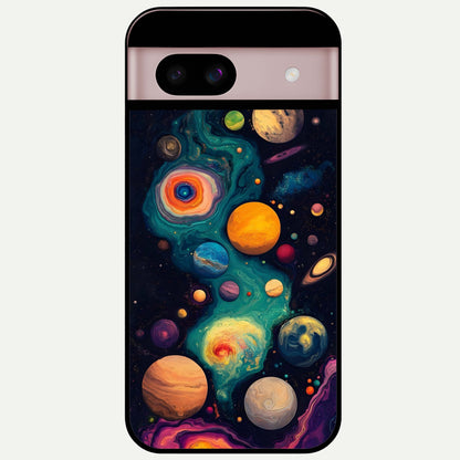  Cosmic Planet Journey Glass Case For Google Pixel 8 back cover – full design glossy printed glass finish