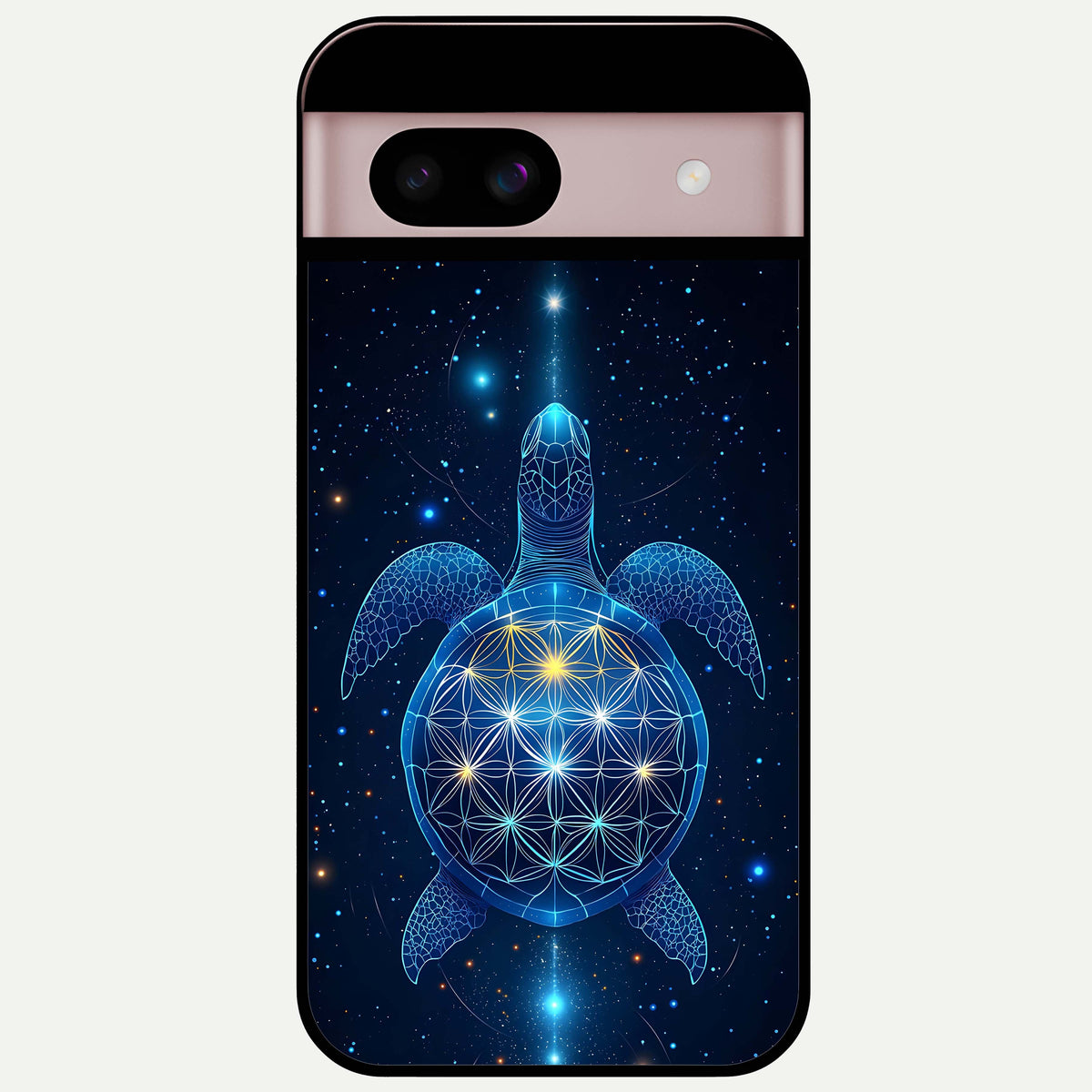 Crimson Blue Turtle Glass Case For Google Pixel 8 back cover – full design glossy printed glass finish