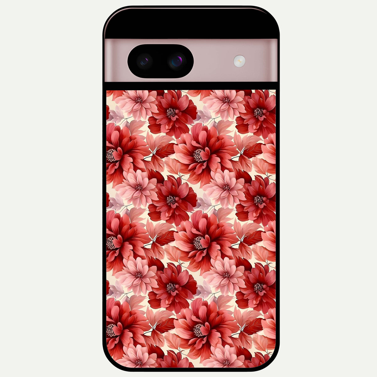  Crimson Love Petals Glass Case For Google Pixel 8 back cover – full design glossy printed glass finish