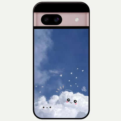  Cute Blossom Cloud Glass Case For Google Pixel 8 back cover – full design glossy printed glass finish