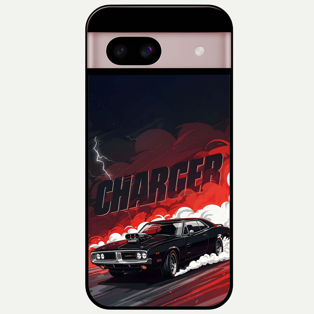  Dark Charger Fury Glass Case For Google Pixel 8 back cover – full design glossy printed glass finish