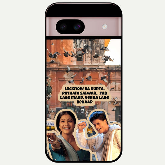  Desi Retro Vibes Glass Case For Google Pixel 8 back cover – full design glossy printed glass finish