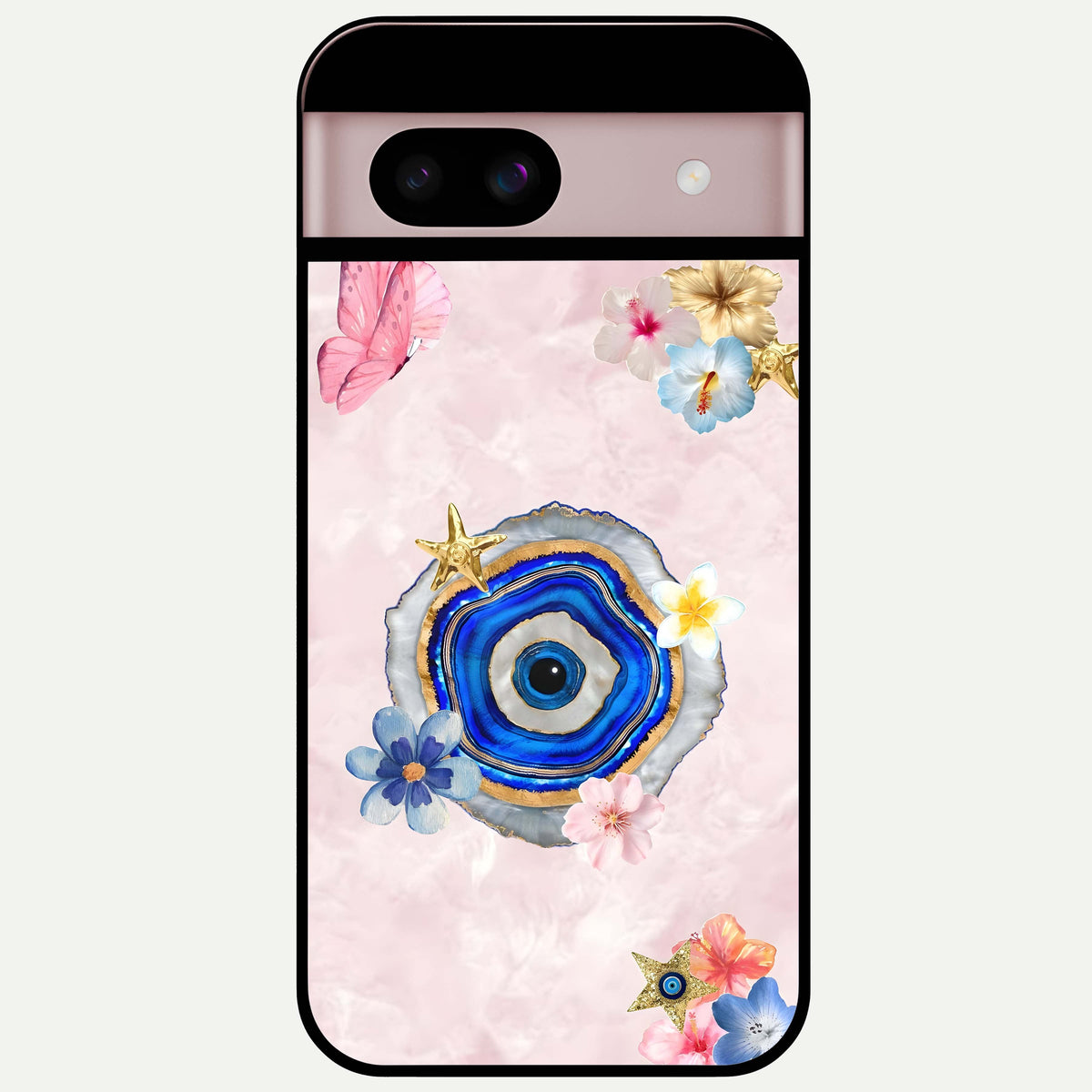  Divine Aura Bloom Glass Case For Google Pixel 8 back cover – full design glossy printed glass finish