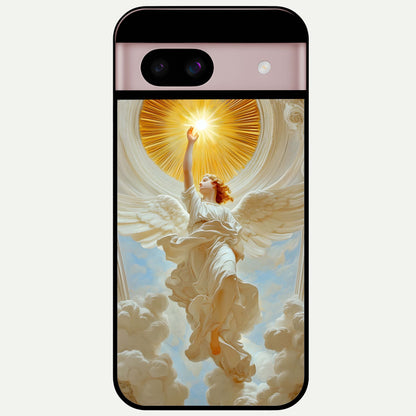  Divine Light Angel Glass Case For Google Pixel 8 back cover – full design glossy printed glass finish