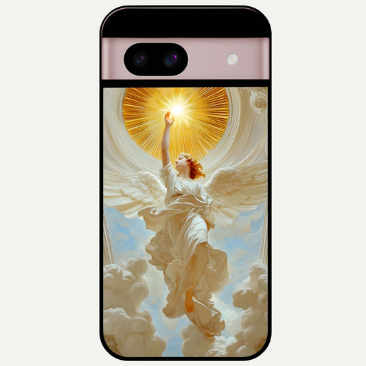  Divine Light Angel Glass Case For Google Pixel 8 back cover – full design glossy printed glass finish