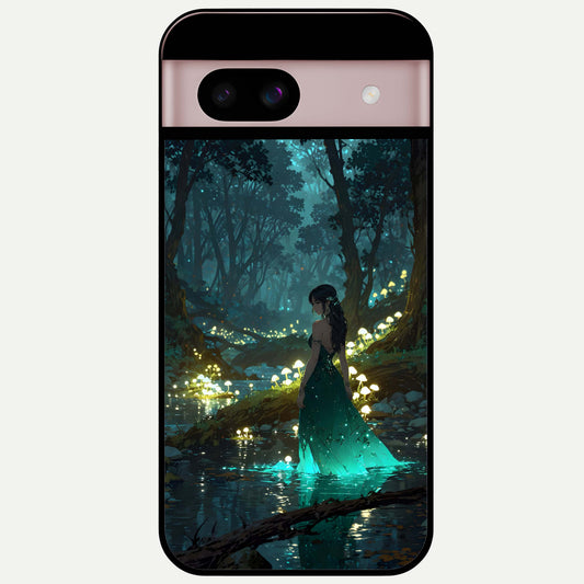  Enchanted Forest Glow Glass Case For Google Pixel 8 back cover – full design glossy printed glass finish