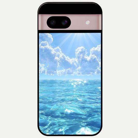  Endless Ocean Horizon Glass Case For Google Pixel 8 back cover – full design glossy printed glass finish