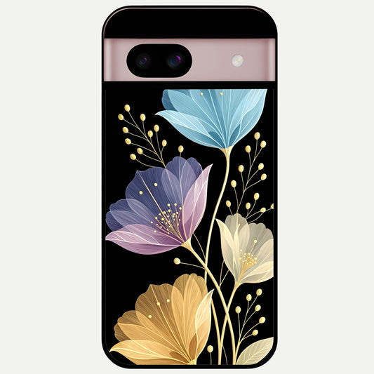  Flower Bloom Glow Glass Case For Google Pixel 8 back cover – full design glossy printed glass finish