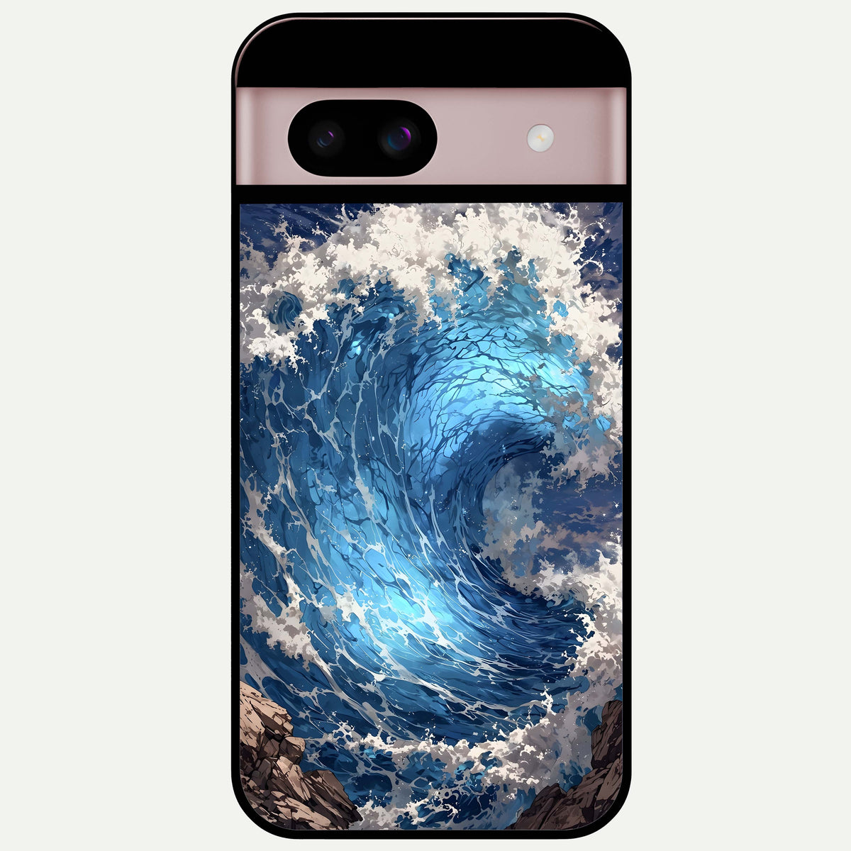  Giant Ocean Wave Glass Case For Google Pixel 8 back cover – full design glossy printed glass finish